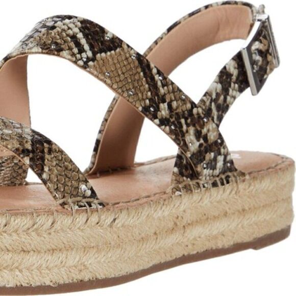 CHARLES BY CHARLES DAVID "Chosen" Studded Snake Wedge Espadrille Sandal - Picture 5 of 7